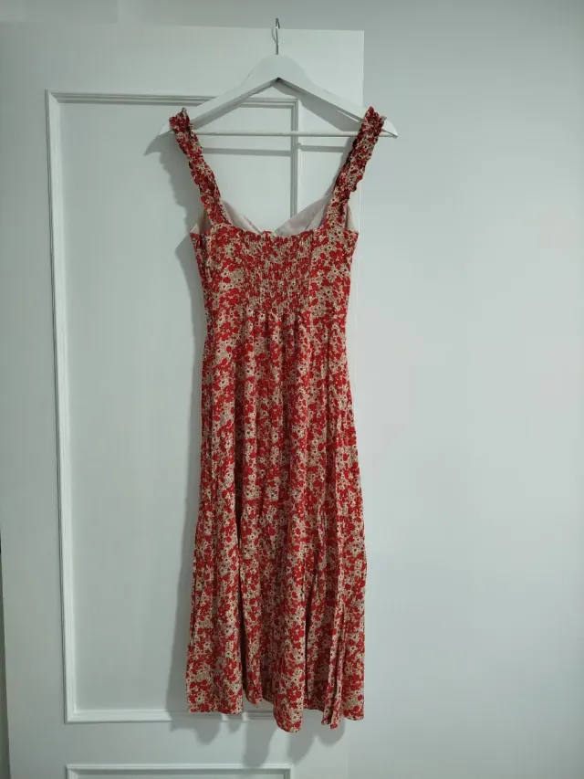 Vestido floral Zara abertura lateral T.XS
