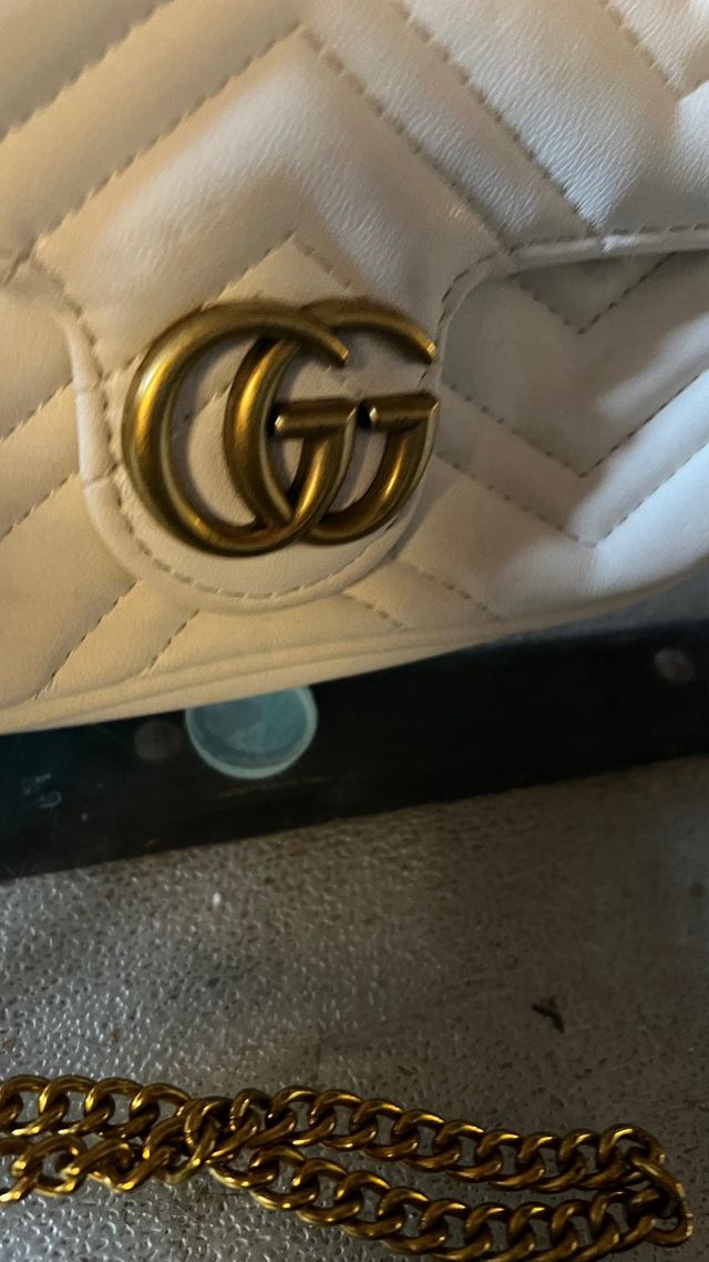 Bolso Gucci Blanco Cadena Dorada