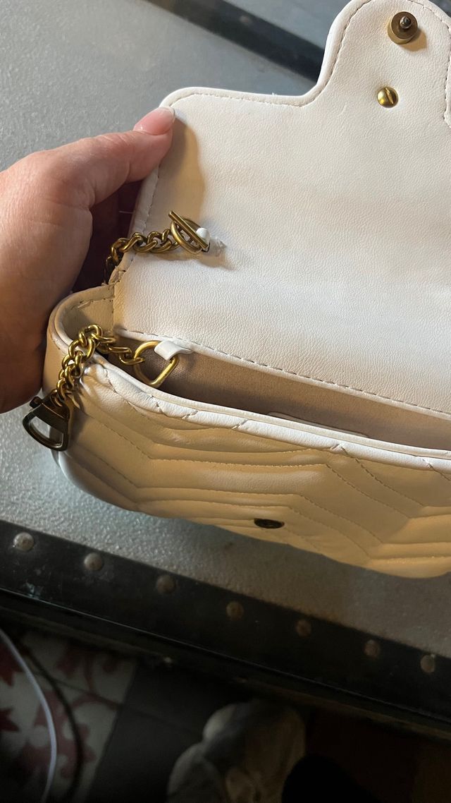 Bolso Gucci Blanco Cadena Dorada