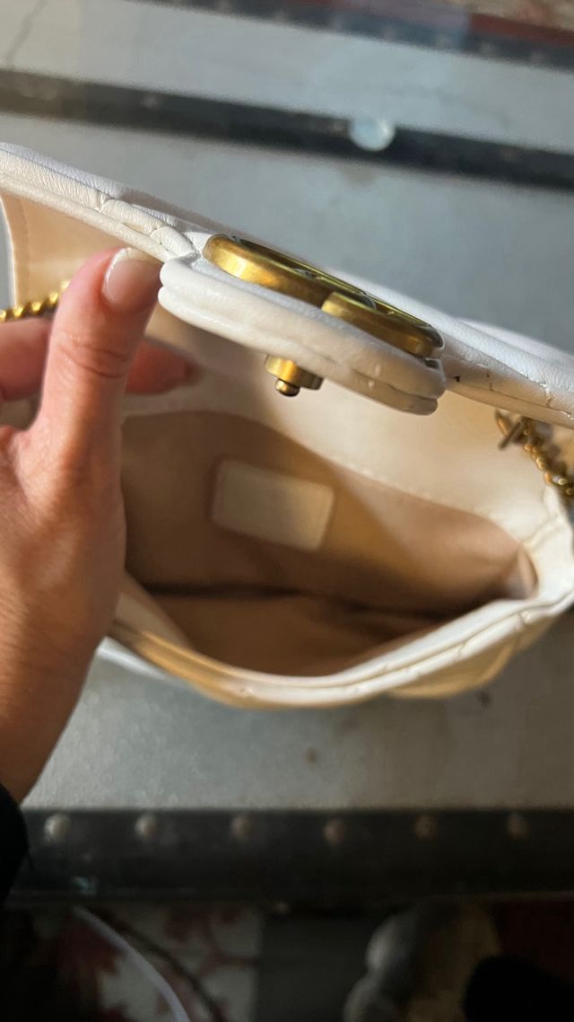 Bolso Gucci Blanco Cadena Dorada