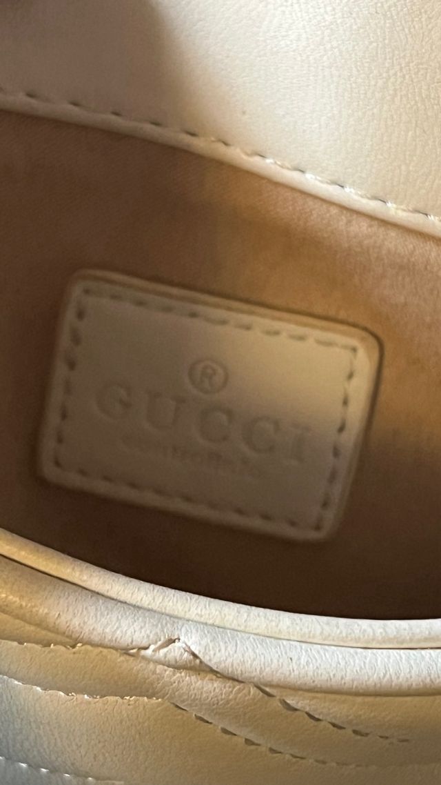 Bolso Gucci Blanco Cadena Dorada