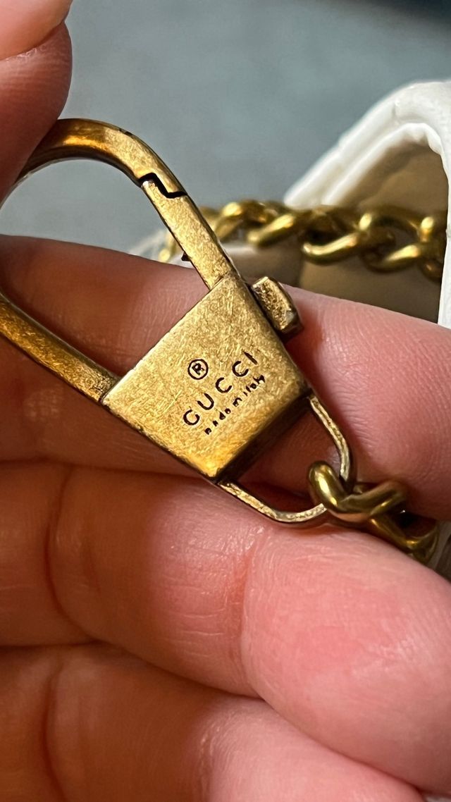 Bolso Gucci Blanco Cadena Dorada