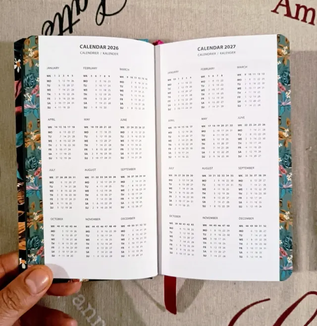 Agenda 2026 copertina rigida floreale - 18x10 cm