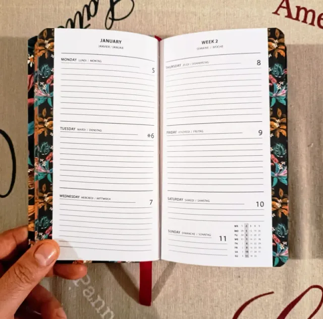 Agenda 2026 copertina rigida floreale - 18x10 cm