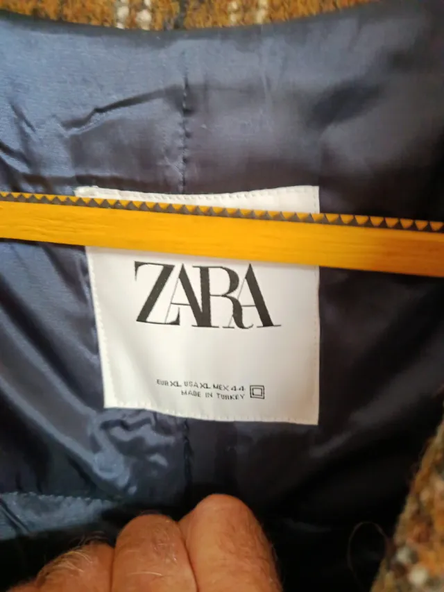 Abrigo Zara cuadros clásico talla XL