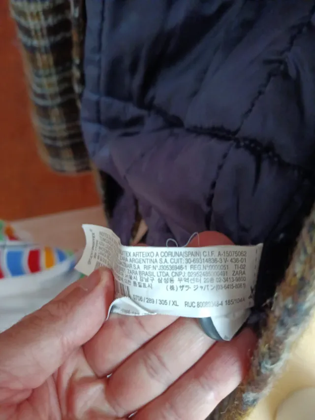 Abrigo Zara cuadros clásico talla XL