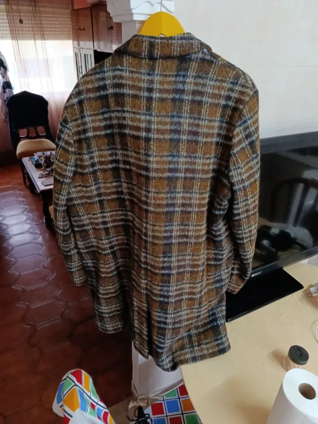 Abrigo Zara cuadros clásico talla XL