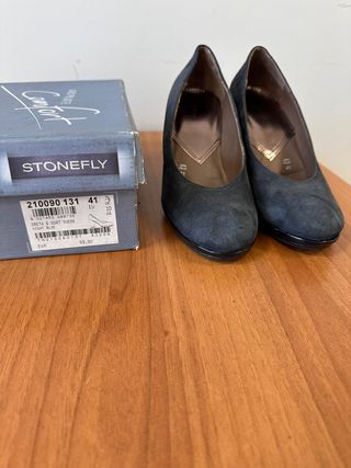 Stonefly Decolleté Pelle Vera Nere/Blu Tg 41