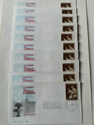 10 Buste Affrancate Città del Vaticano 1965