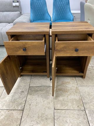 Duo Mesitas de Noche Madera Marrón