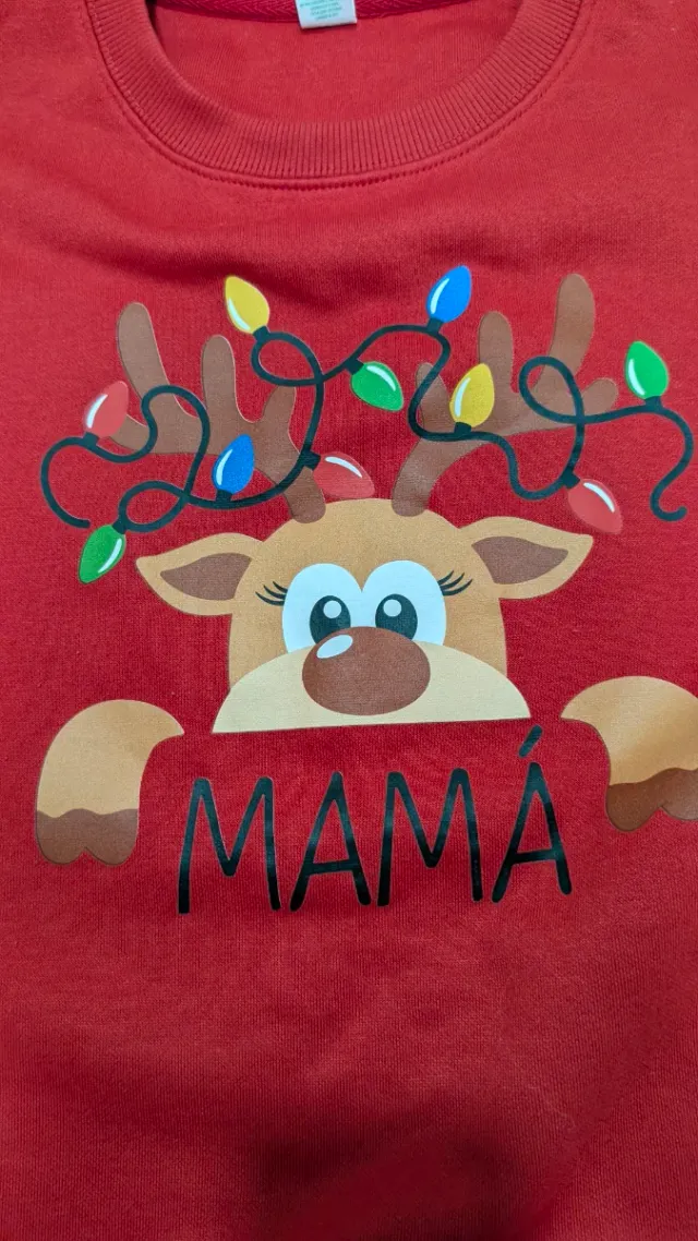 Sudadera Mama Navidad Reno Luces