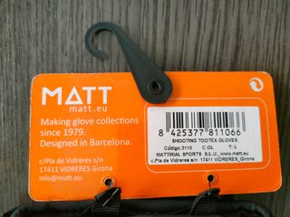 Guantes MATT Talla L. Tootex. Dedo extraíble.