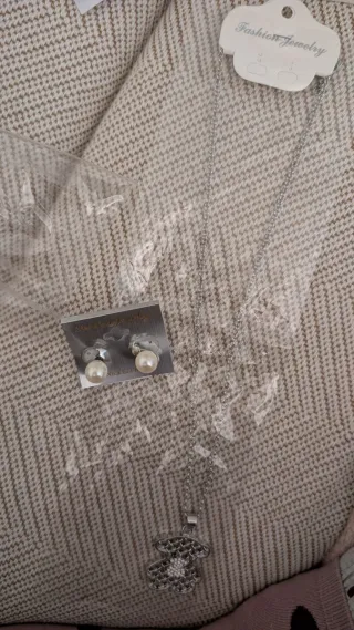 Conjunto Tous Collar y Pendientes Perla