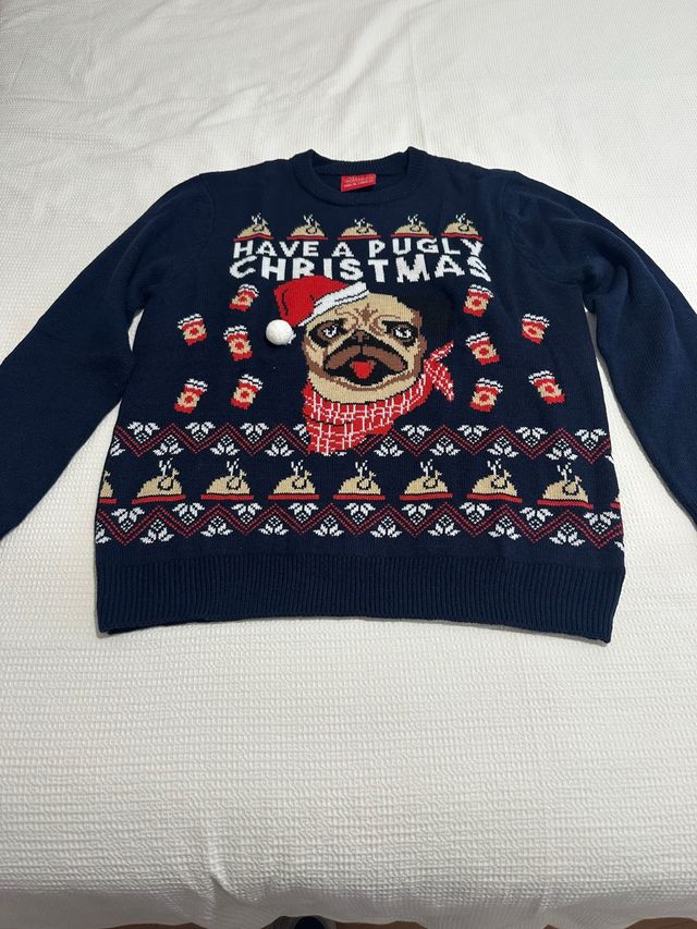 Jersey Navideño Hombre azul marino