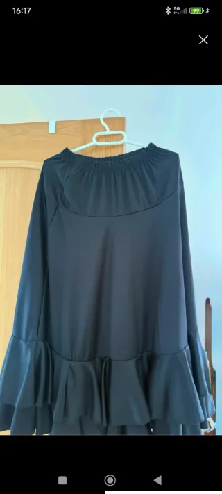 Falda flamenca baile negra talla 10