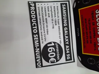 Samsung Galaxy A34 5G 128GB Negro