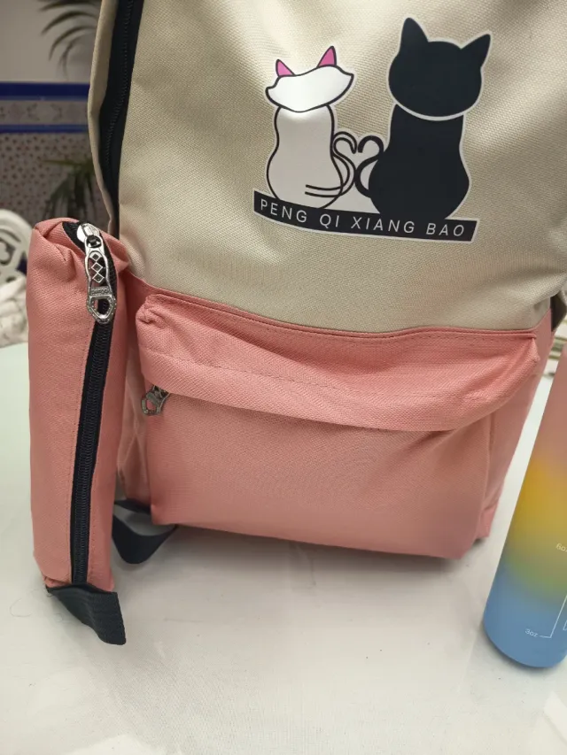 Mochila, Botella y Lapicero Gatitos