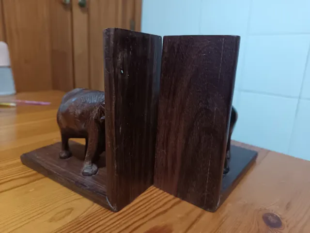 Sujetalibros de Madera Elefantes