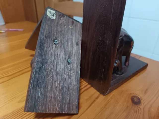 Sujetalibros de Madera Elefantes
