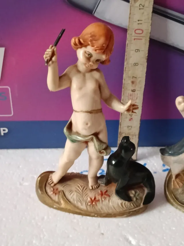 Statue Fontanini Bambini con Foca e Oca