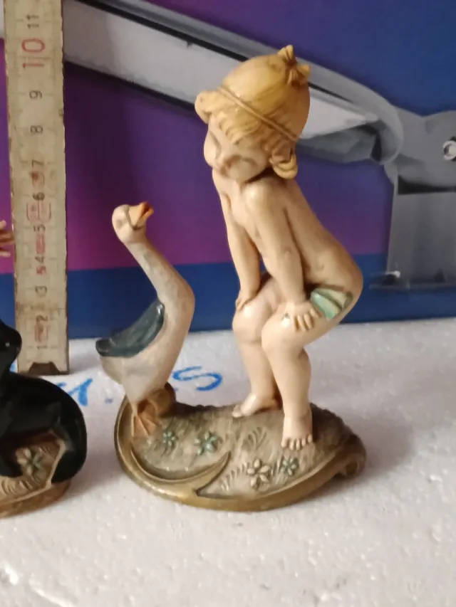 Statue Fontanini Bambini con Foca e Oca