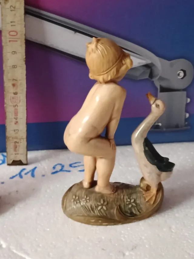 Statue Fontanini Bambini con Foca e Oca