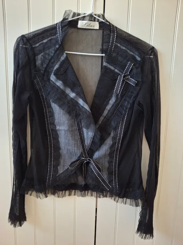 Chaqueta Negra y Gris semitransparente