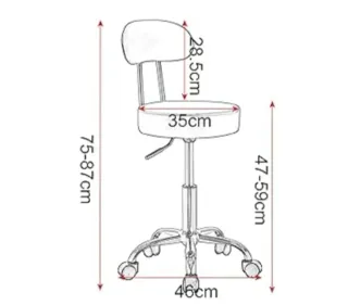Silla taburete con respaldo y ruedas blanco