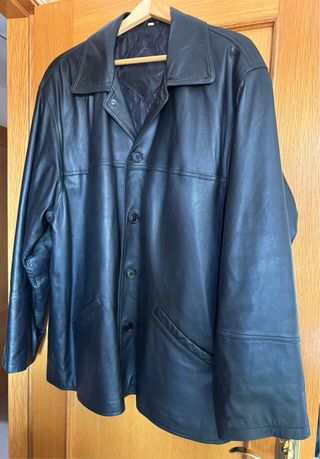Chaqueta de Piel Negra Talla XXL