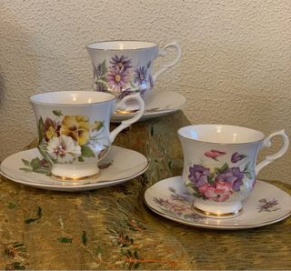 Lote de 3 tazas de porcelana fina Springfield