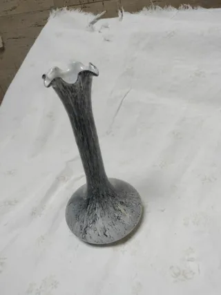 Vaso Murano grigio cresta di gallo