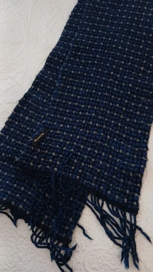 Bufanda Massimo Dutti azul y gris