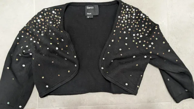 Rebeca corta lentejuelas Blanco Talla S