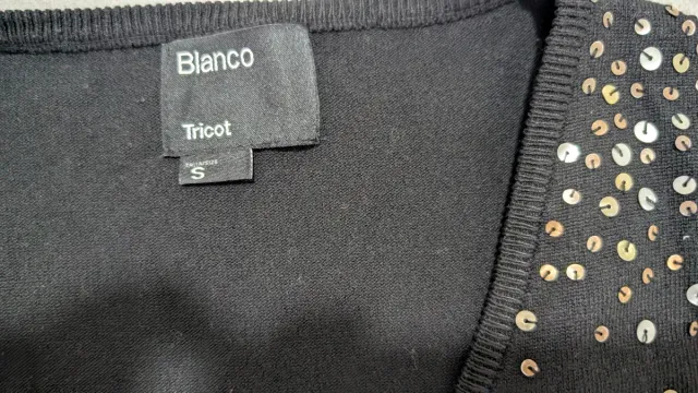 Rebeca corta lentejuelas Blanco Talla S