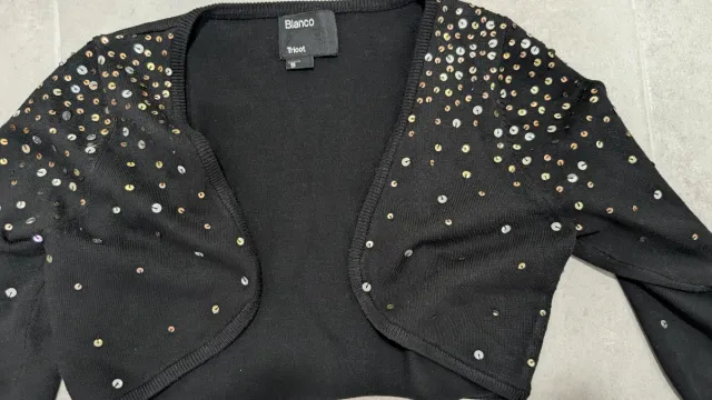 Rebeca corta lentejuelas Blanco Talla S