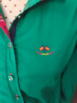 Camisa verde con detalles cuadros