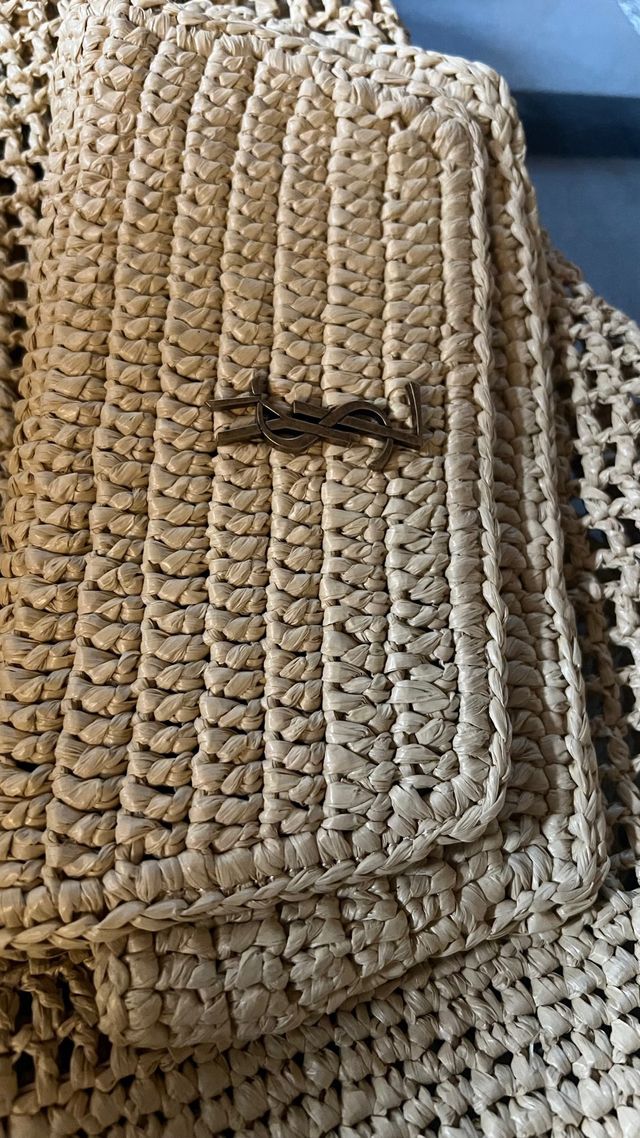 Bolso YSL de rafia beige
