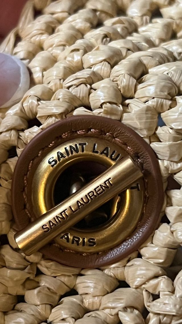 Bolso YSL de rafia beige