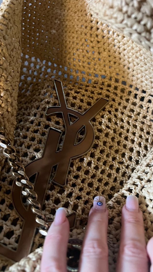 Bolso YSL de rafia beige