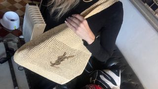 Bolso YSL de rafia beige