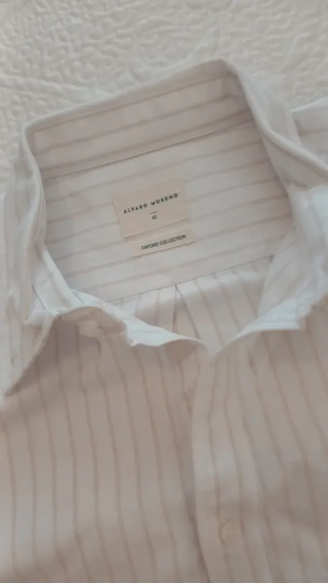 Camisa Álvaro Moreno Rayas Beige Talla M