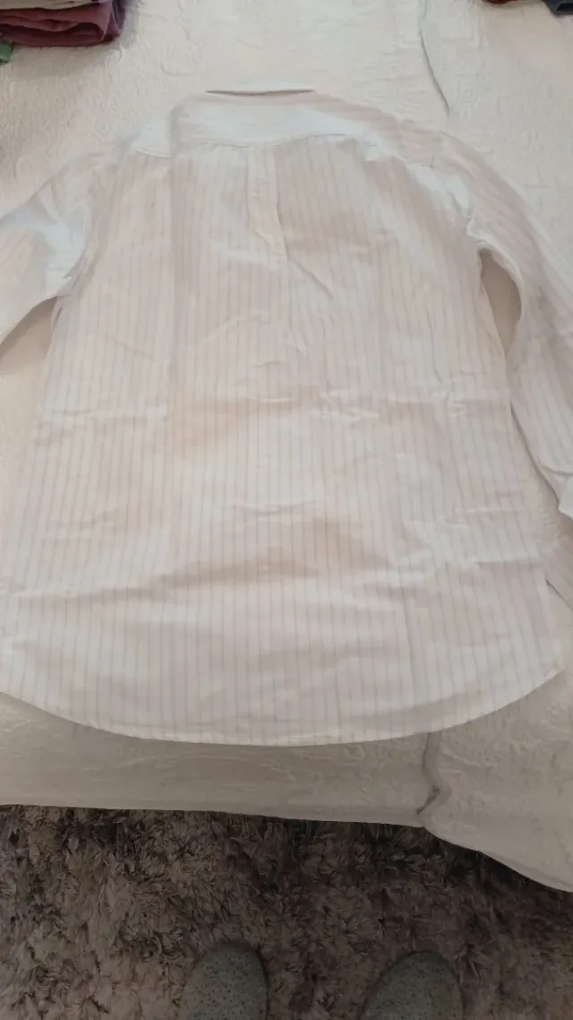 Camisa Álvaro Moreno Rayas Beige Talla M