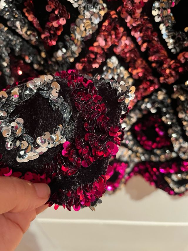 Top lentejuelas rosa y plateado