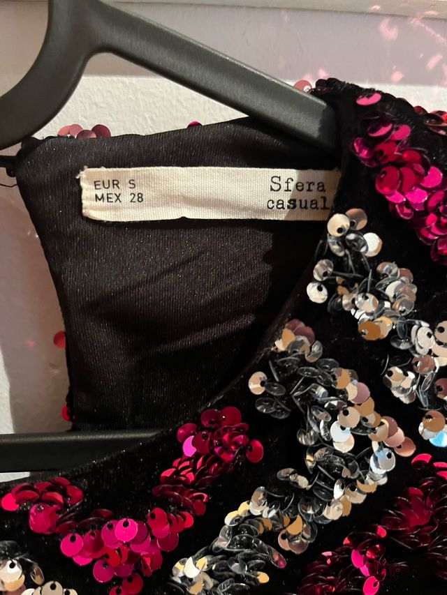 Top lentejuelas rosa y plateado