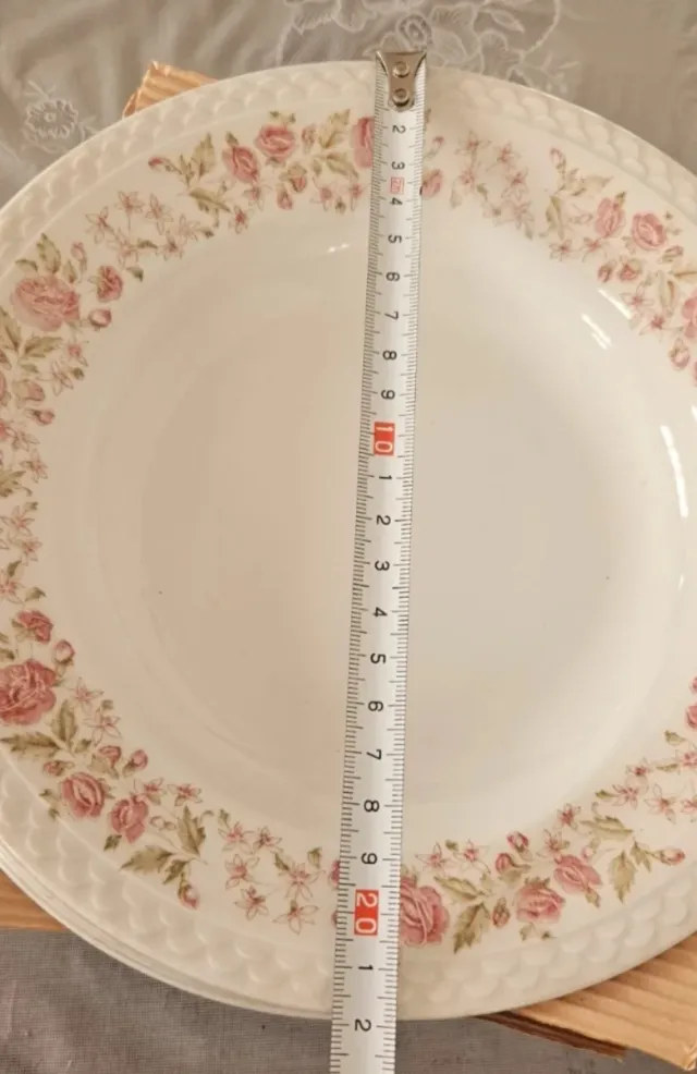 6 Platos Hondos Pontesa Porcelana Flores Rosas