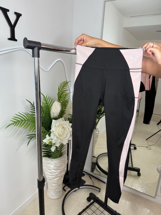 Leggings Puma Negro y Rosa