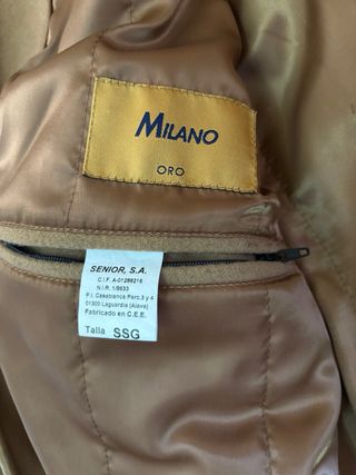 Abrigo paño camel Milano Oro XXL