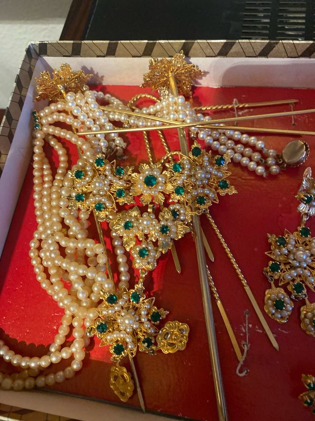 Aderezo Fallera Dorado y Verde