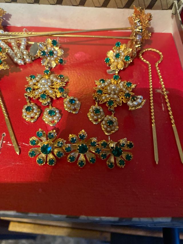 Aderezo Fallera Dorado y Verde