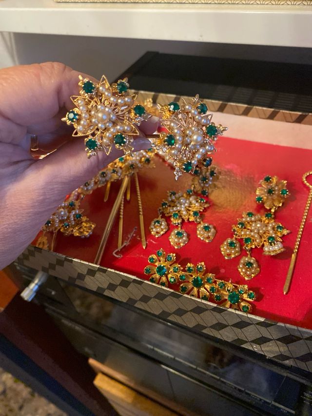 Aderezo Fallera Dorado y Verde